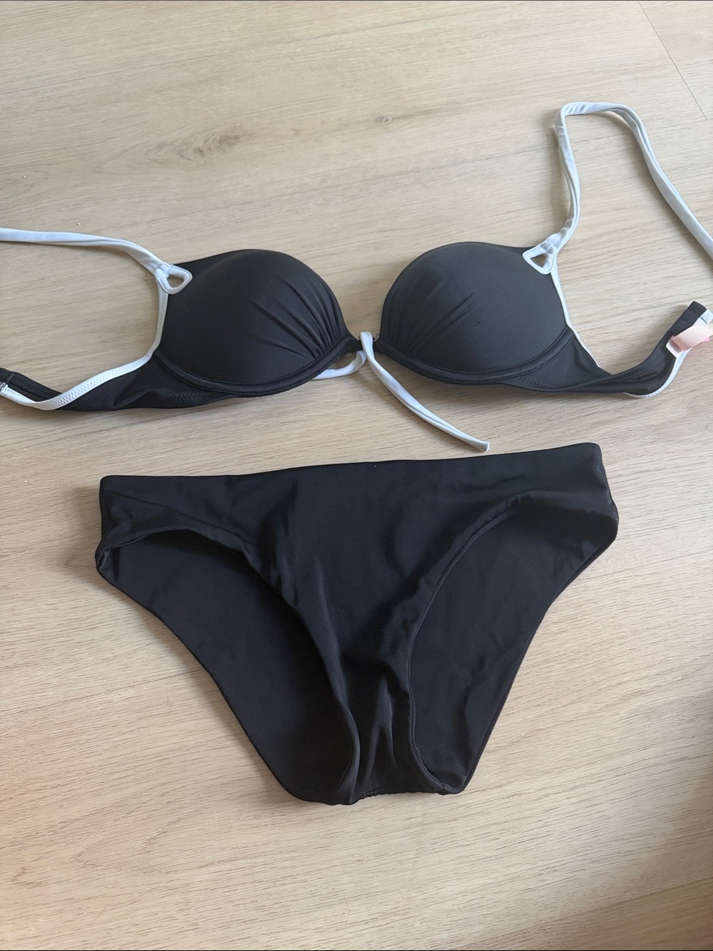 Victoria's Secret Black Bikini Set with White Trim